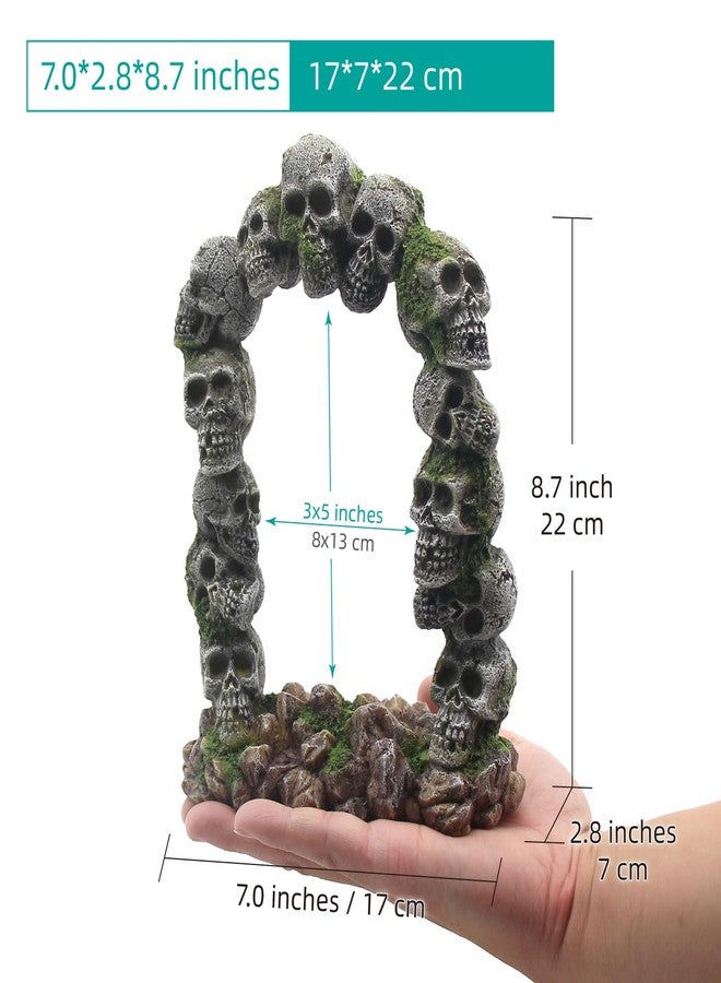 relaqcc Aquarium Skull Cave Rocks, Reptile Tank Accessories, Fish Tank Decorations for Amphibians, Betta Fish, Shrimp, Hermit Crab, Leopard Gecko - Image 2